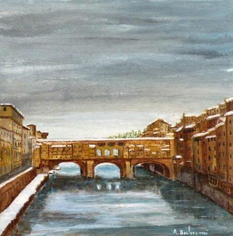 Il Ponte Vecchio e la neve